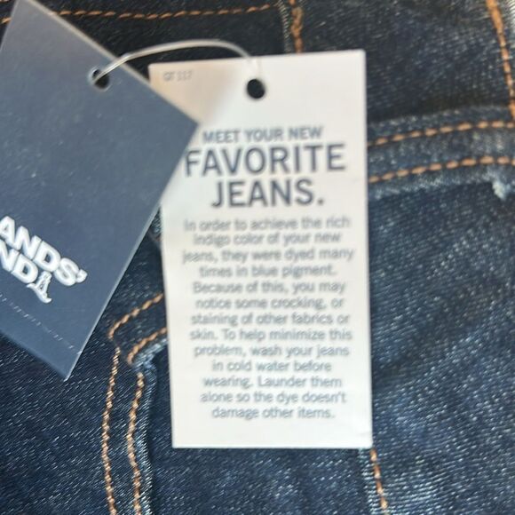 Land's End Curvy Midrise  Skinny Leg Jeans River Rinse Dark Denim Stretch 8 Pet - Picture 7 of 16